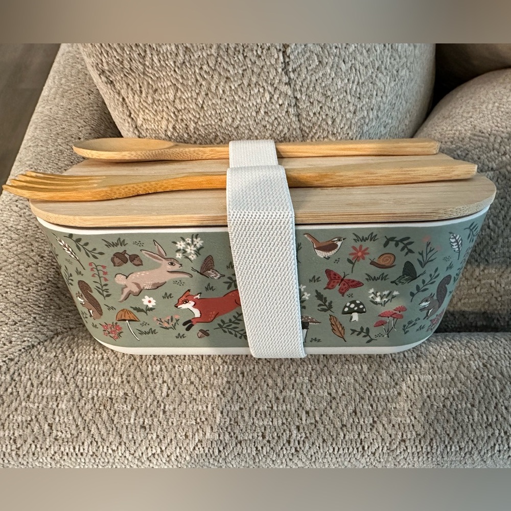 Earthbound Trading Co. food storage, bamboo lid and utensils, sustainable